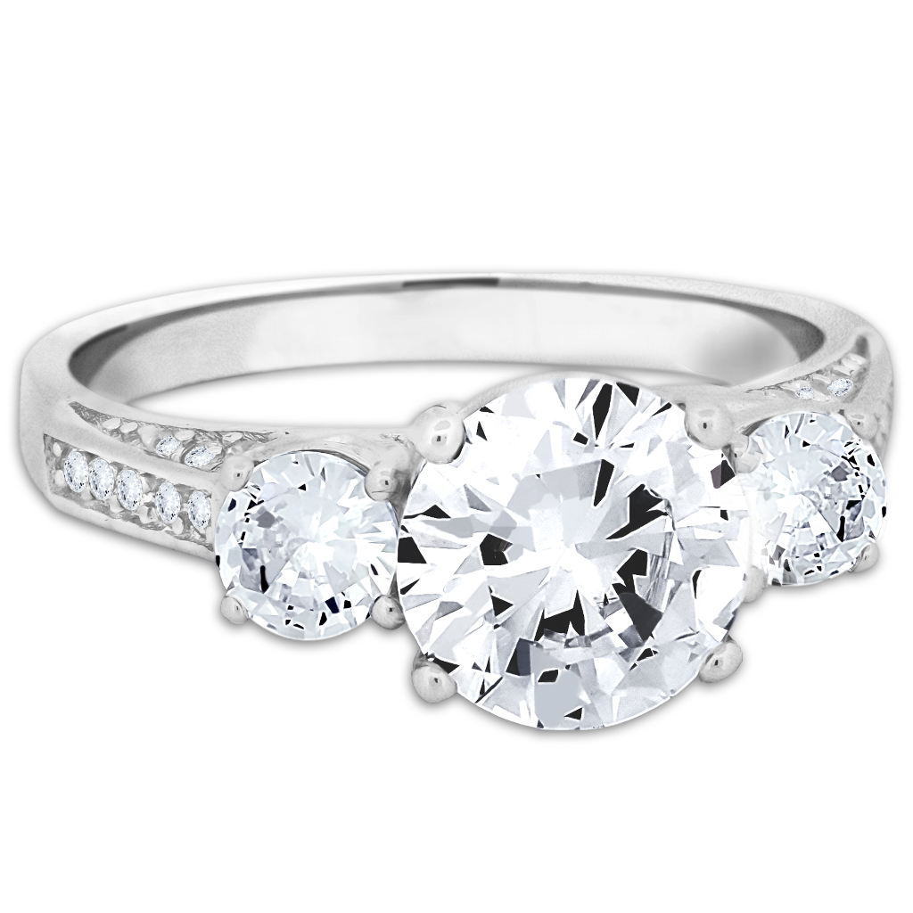Sterling Silver Three Stone Trinity Ring