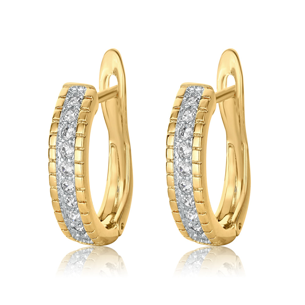 Stone Wall Oblong Hoop Earrings
