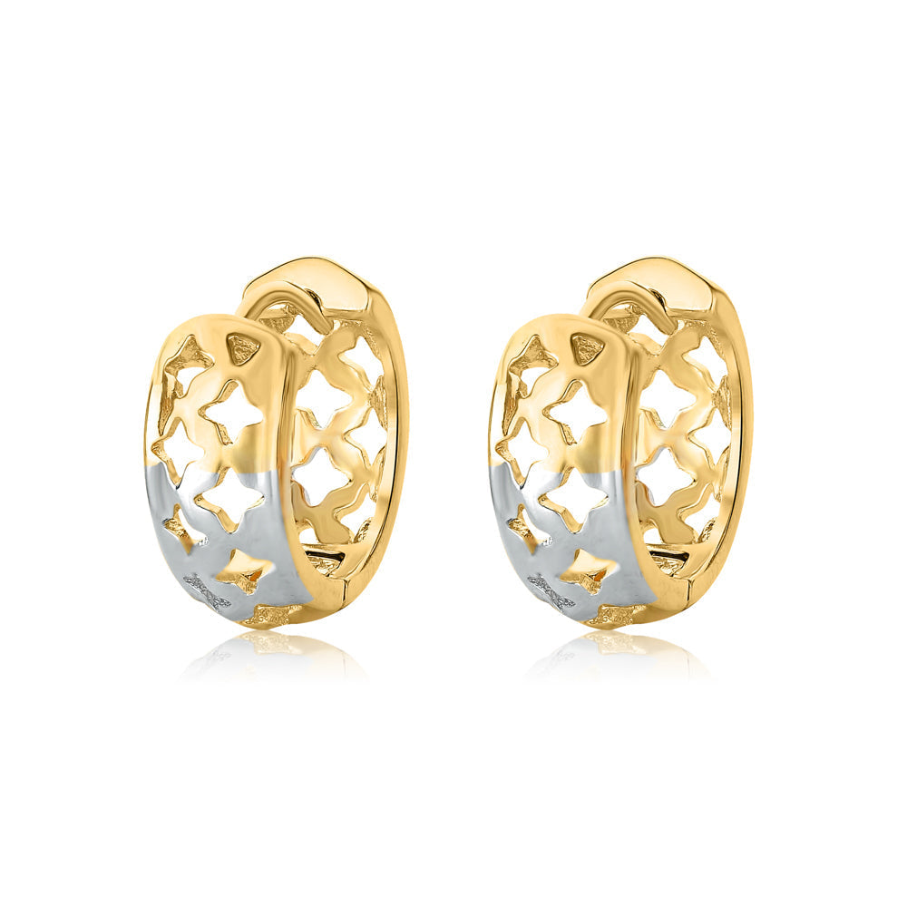 Star Punch Two-Tone Hoop Earrings