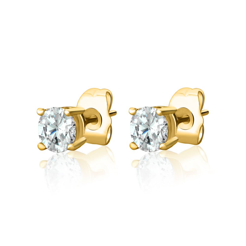 7mm Round Solitaire Studs earrings