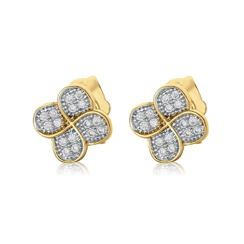 18ct California Poppy Cubic Zirconia Stud Earrings