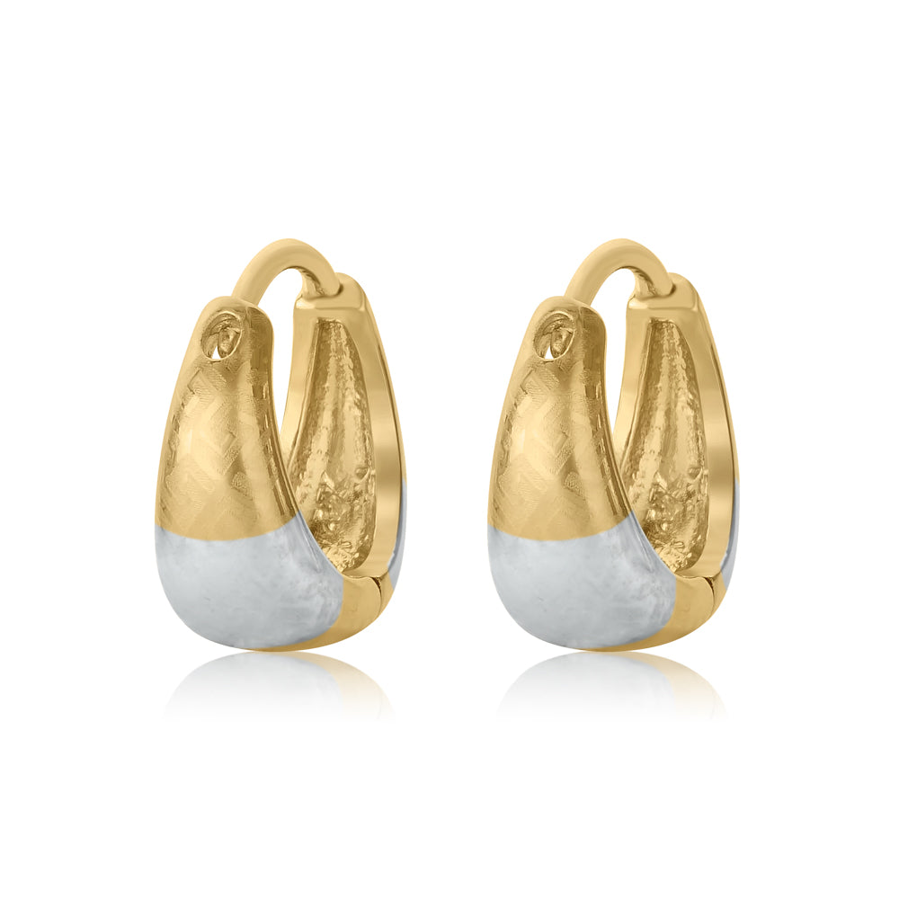 Canoe Sandblast Huggies Earrings