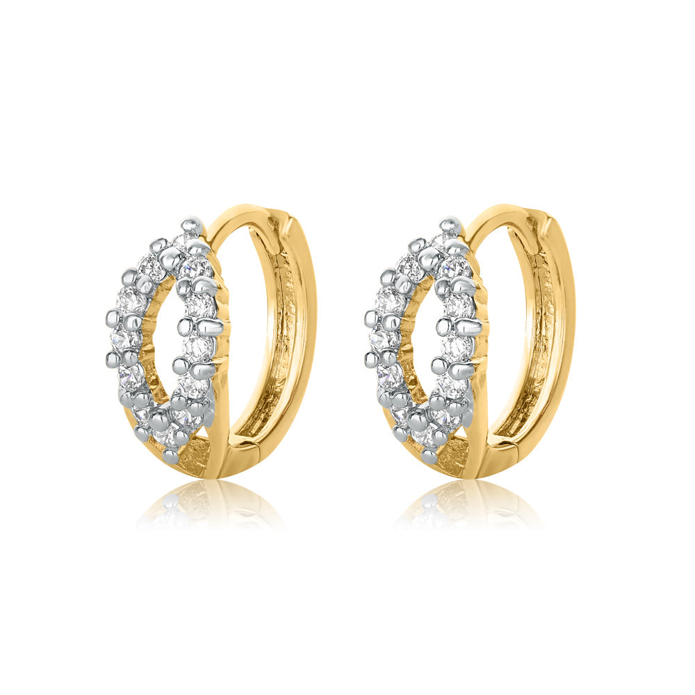 Sparkling Cubic Zirconia Marquise Huggies earrings