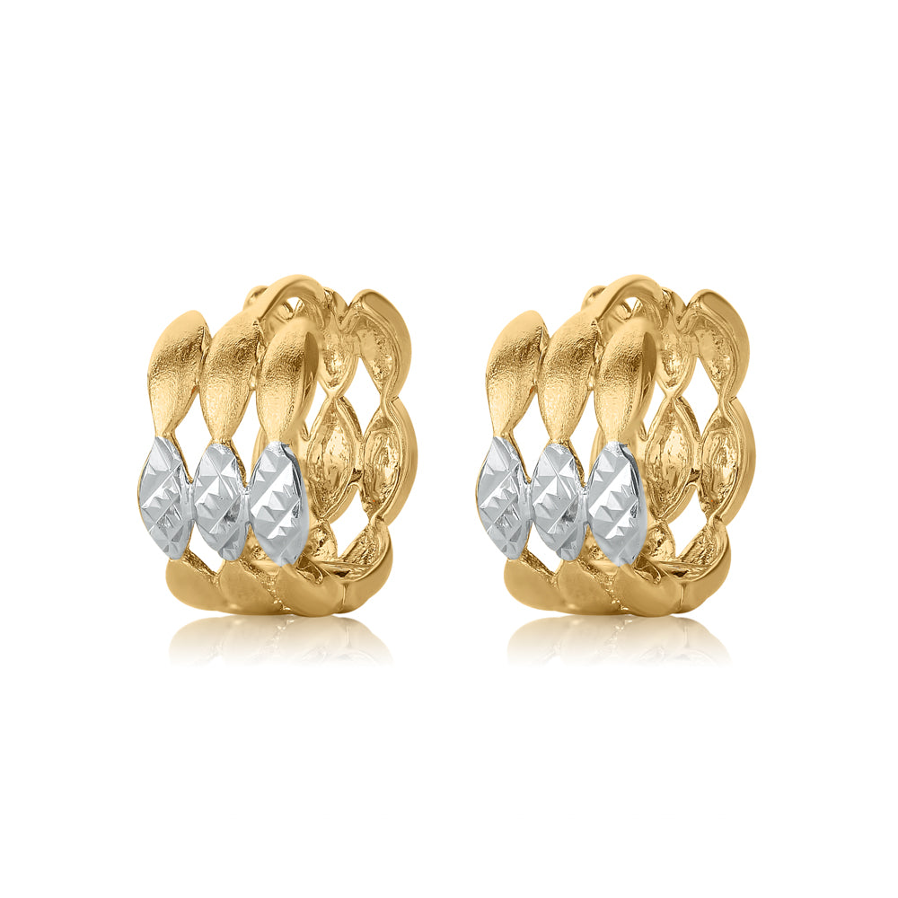 Marquise Lattice 18k Gold Filled Hoop Earrings