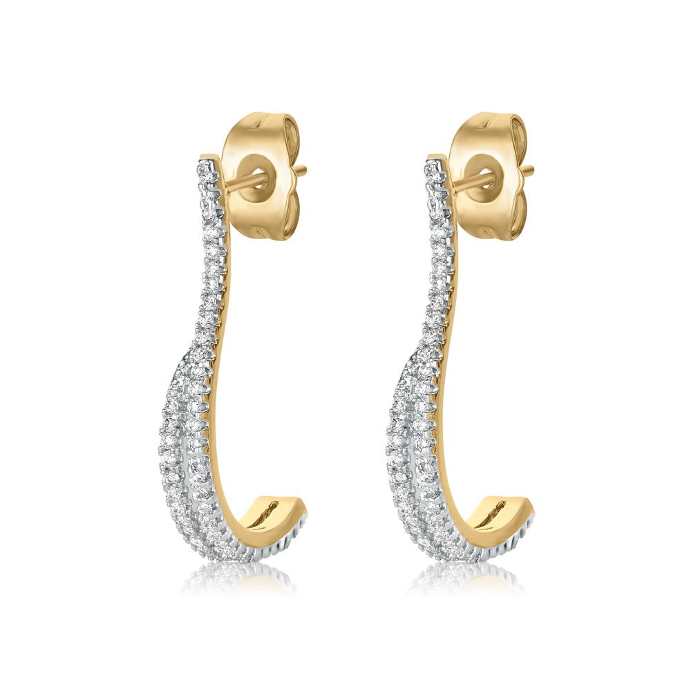Sparkling Cubic Zirconia J-Hoop Earrings