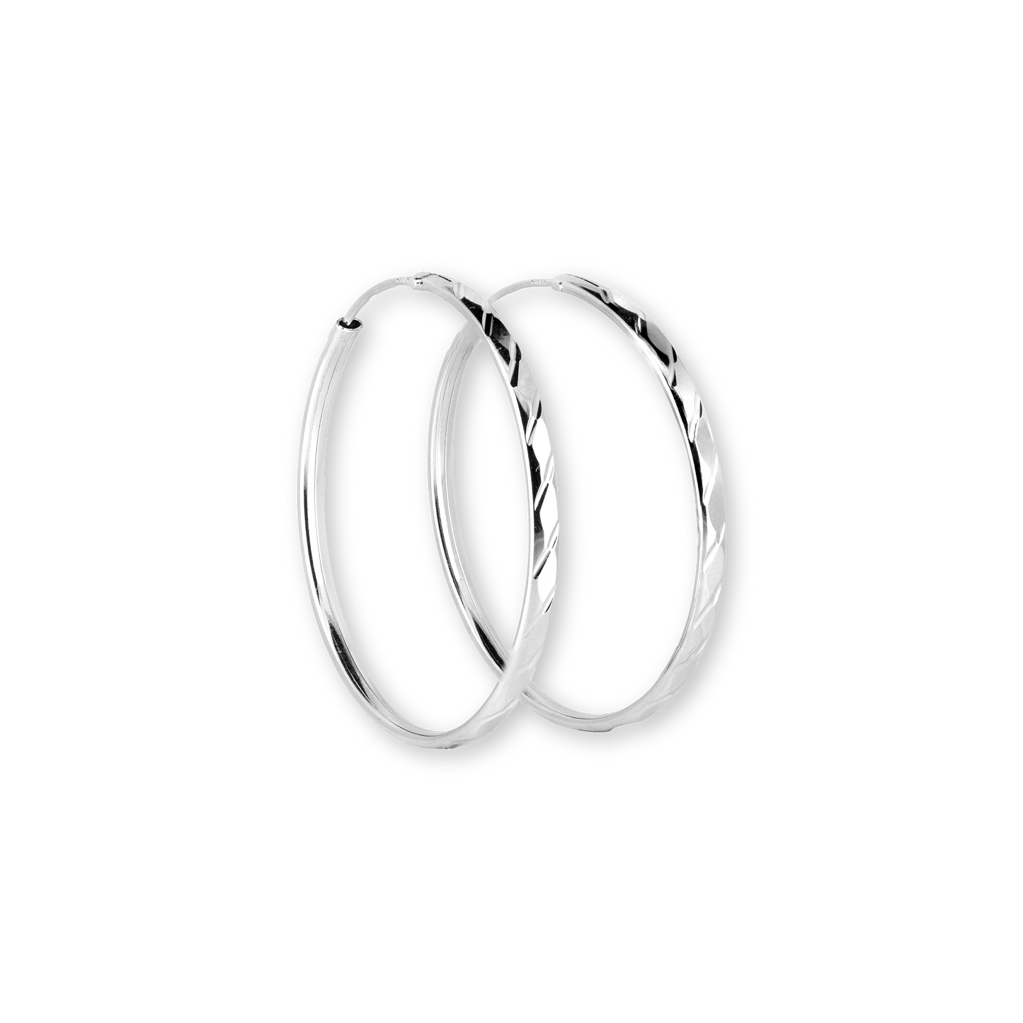 Large Sterling Silver 925 Bella Italia Hoops