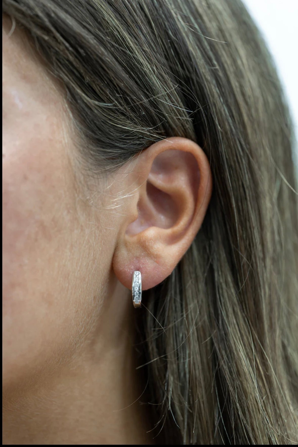 Dazzling Cubic Zirconia Sterling Silver Huggie Hoops