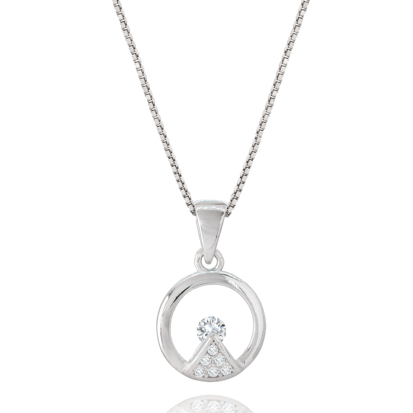 Silver Cubic Zirconia Pendant Necklace