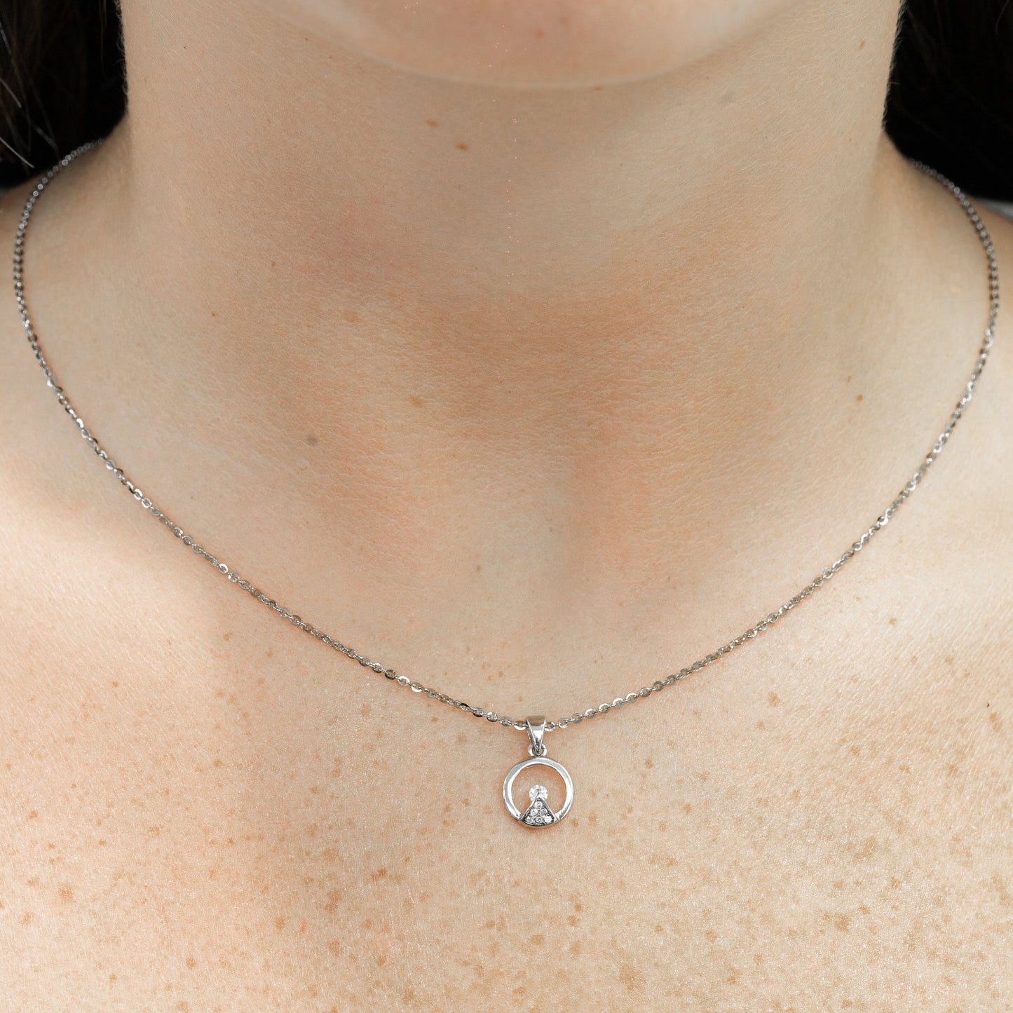 Silver Cubic Zirconia Pendant Necklace