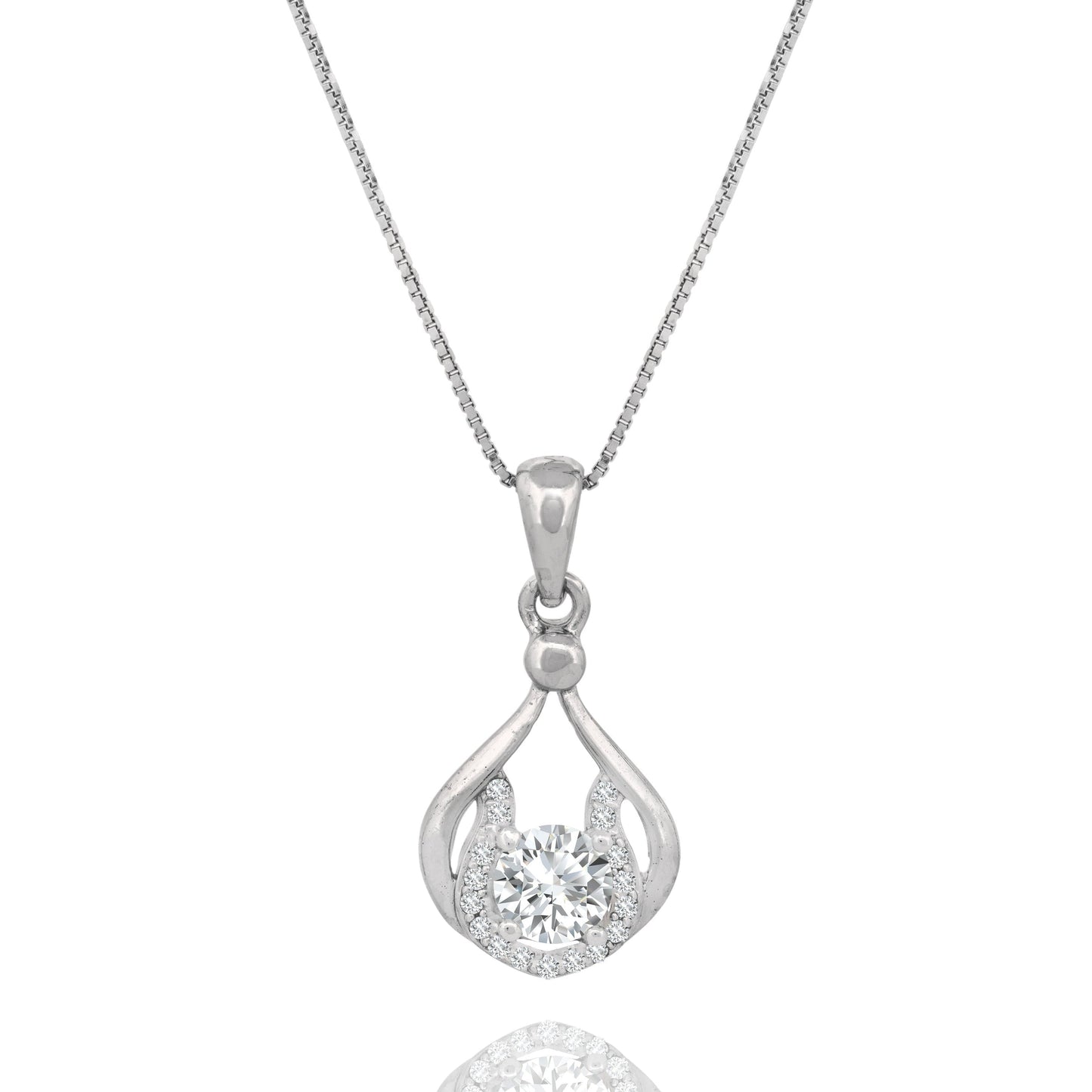 Silver Cubic Zirconia Pendant Necklace