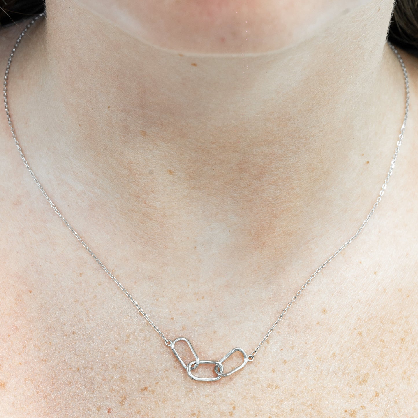 Silver Rectangle Layer Necklace