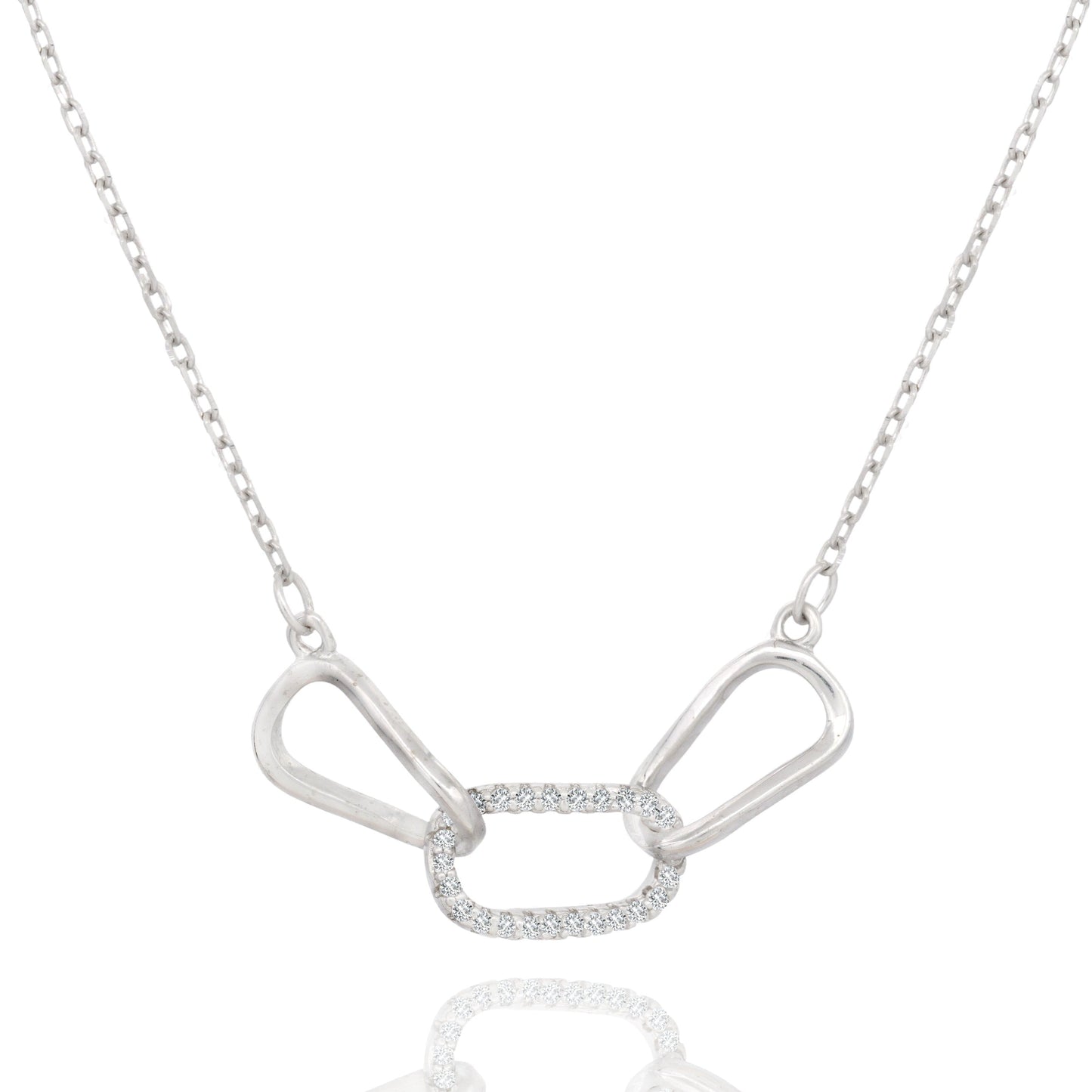 Silver Rectangle Layer Necklace