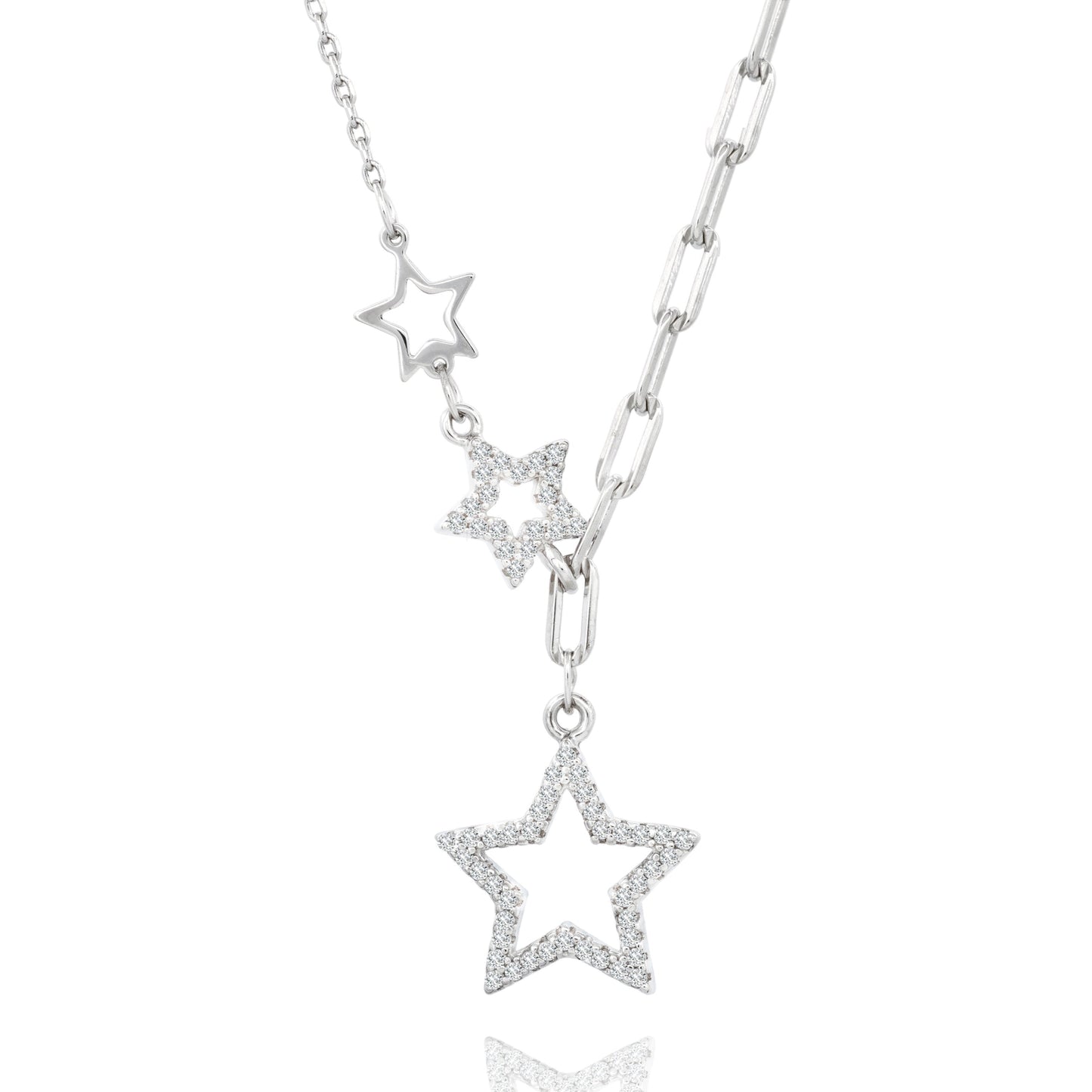 Silver Link Star Necklace