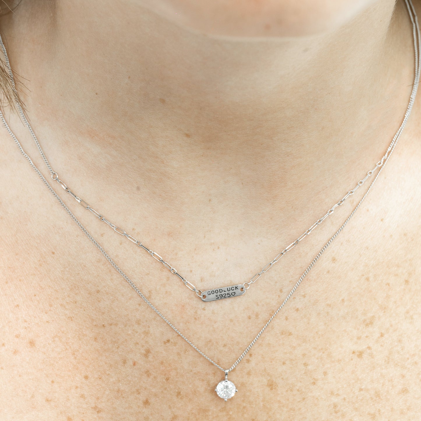 Silver Good Luck Layer Necklace