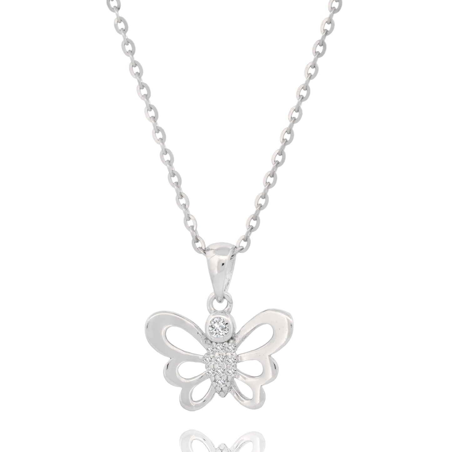 Delicate Sterling Silver Butterfly Pendant Necklace