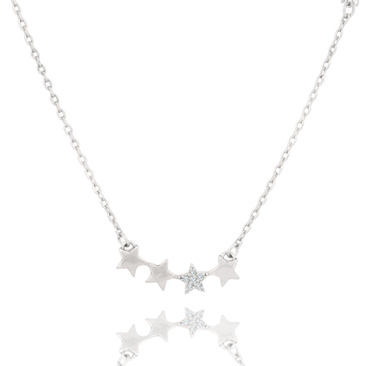 Silver Stars Pendant Necklace