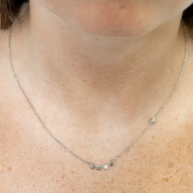 Silver Stars Pendant Necklace