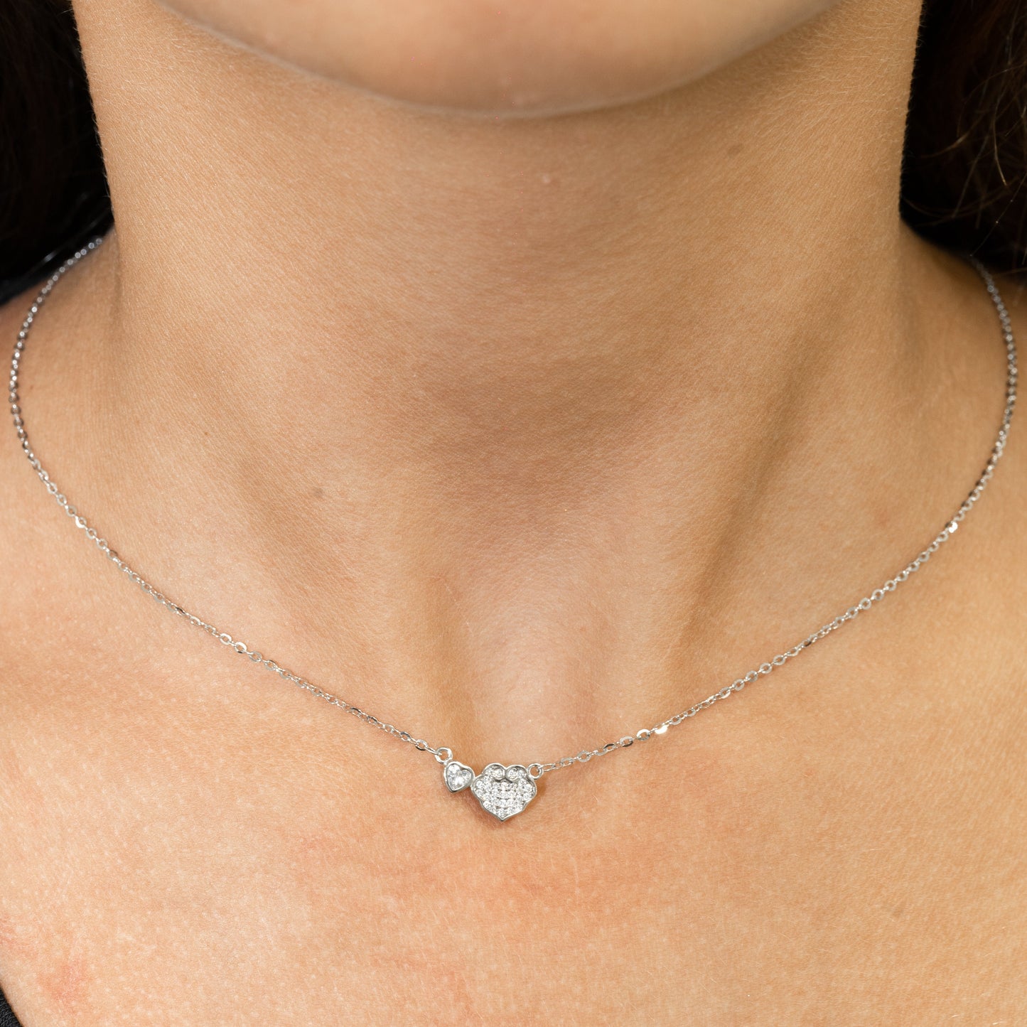 Silver Sparkly Cubic Zirconia Necklace