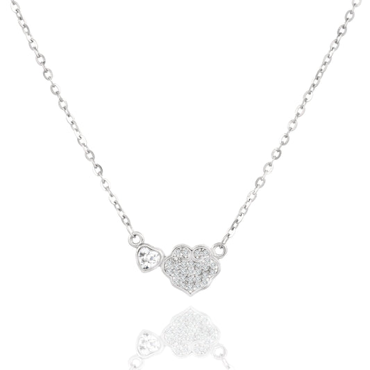 Silver Sparkly Cubic Zirconia Necklace