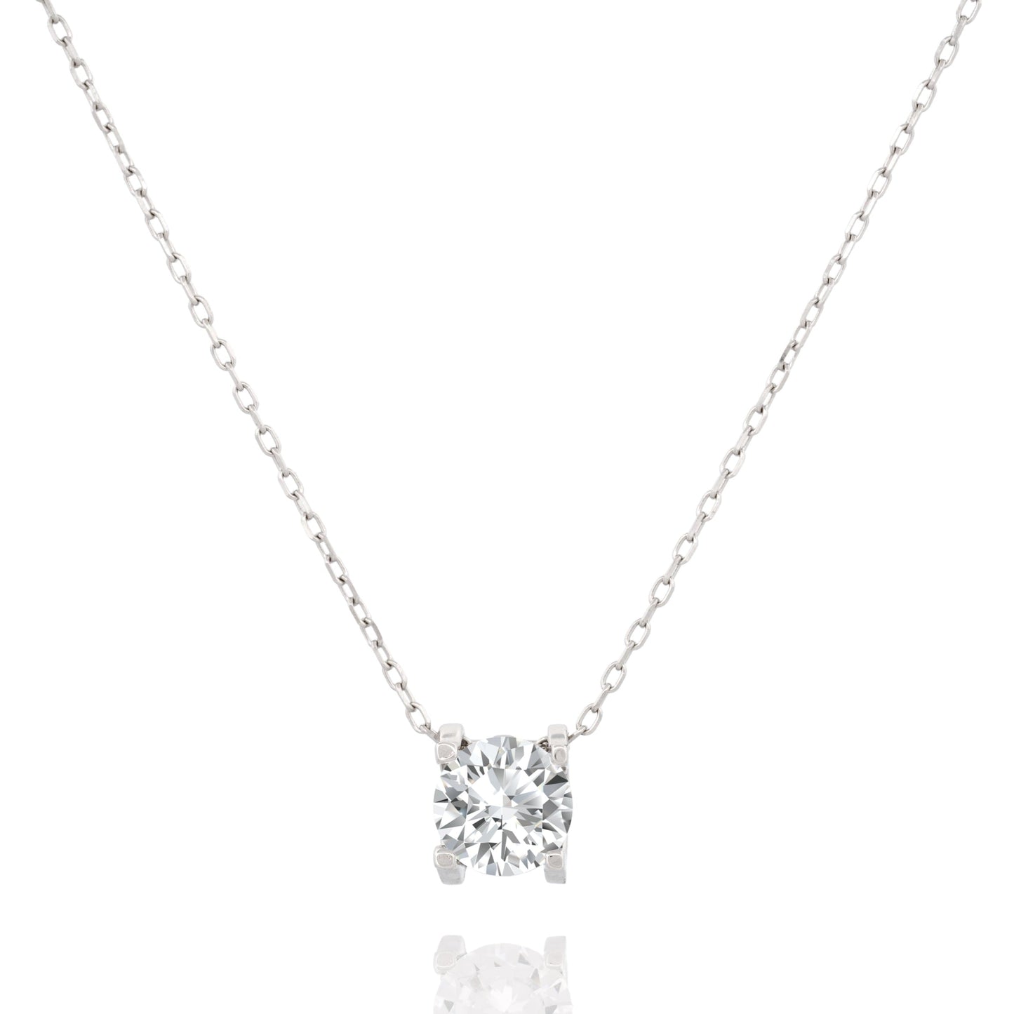 Silver Cubic Zirconia Crystal Necklace