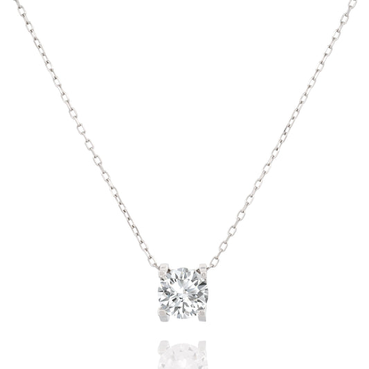Silver Cubic Zirconia Crystal Necklace