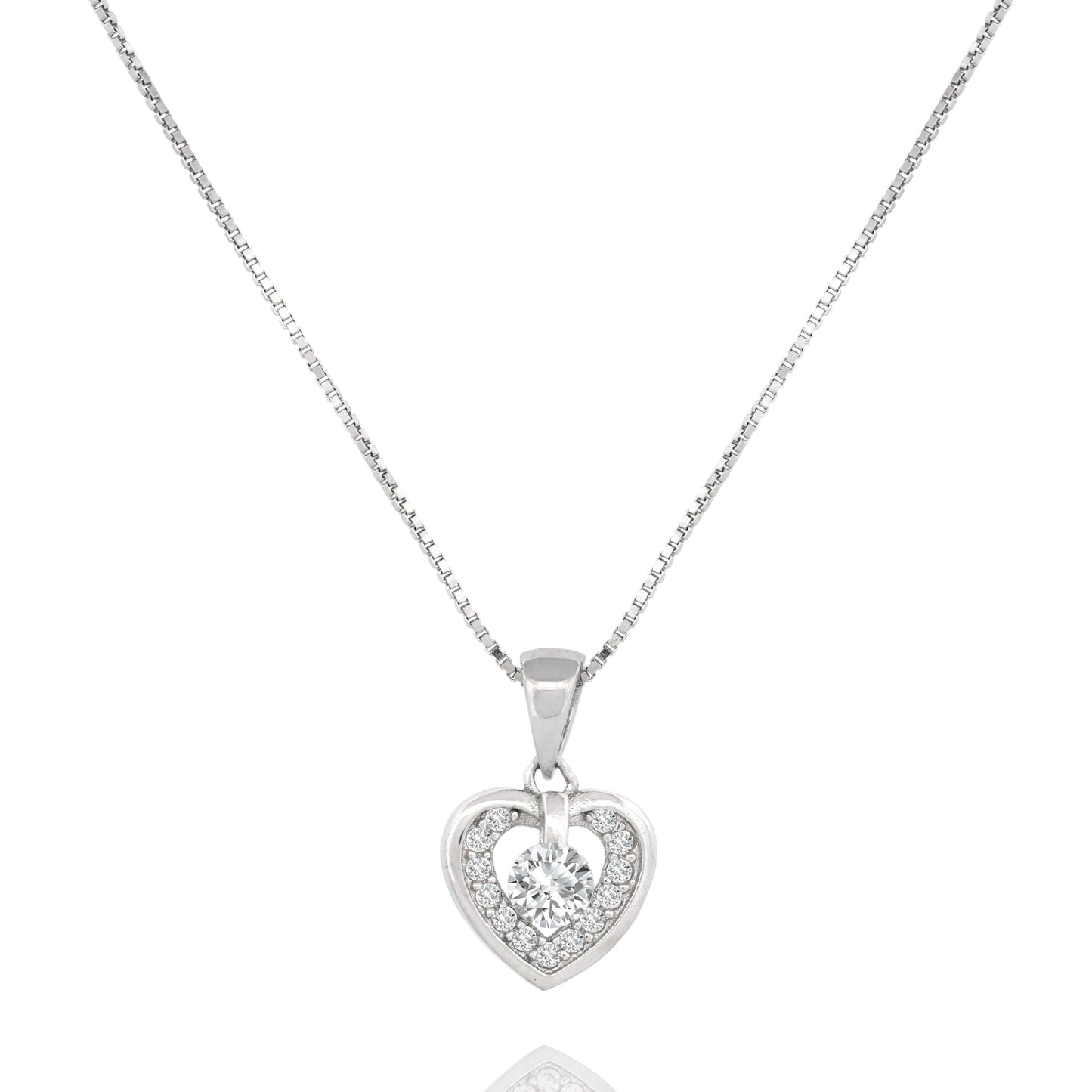 Silver Eternal Heart Pendant Necklace