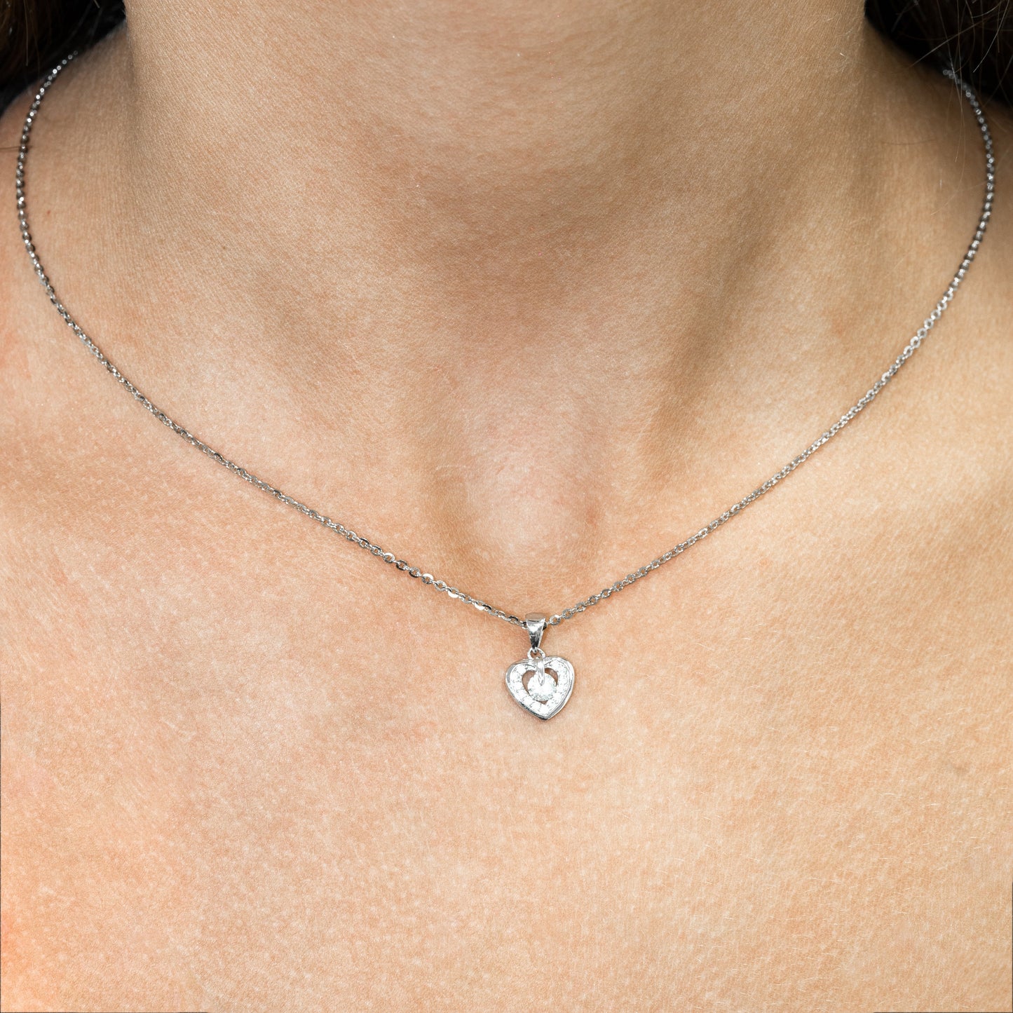 Silver Eternal Heart Pendant Necklace