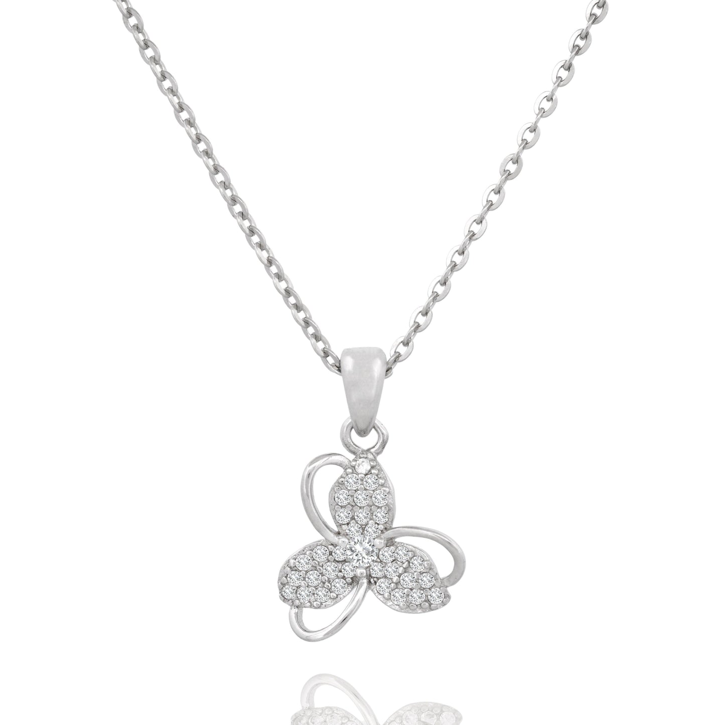 Silver Trefoil Pendant Necklace