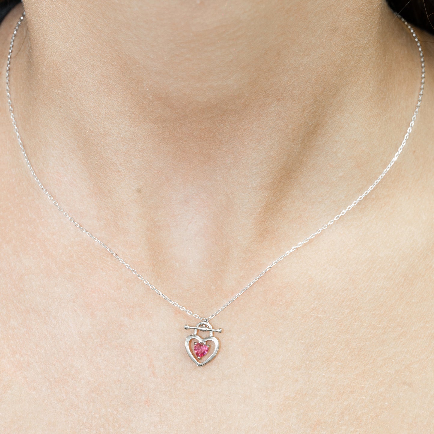 Silver Toggle Clasp Pendant Necklace
