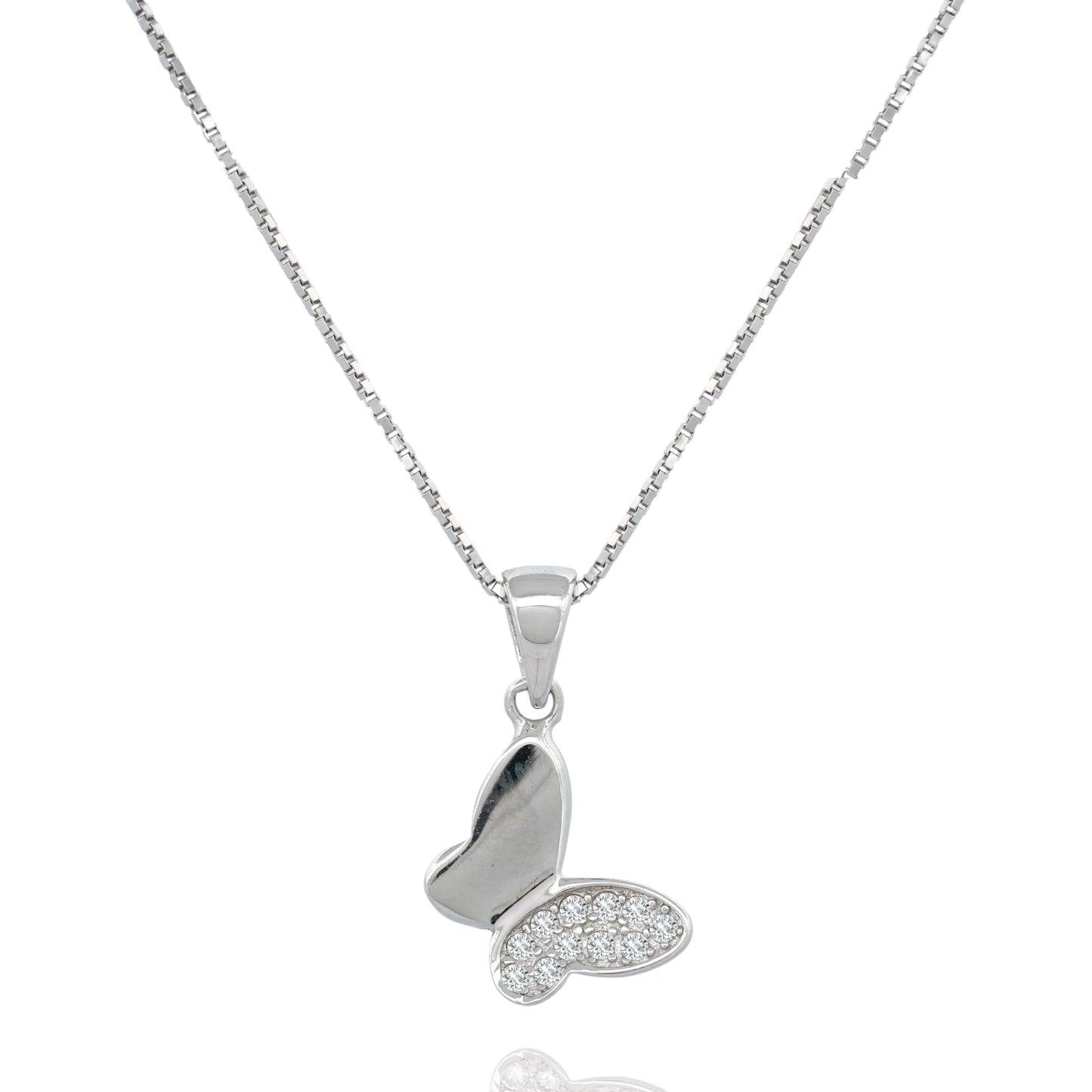 Silver Butterfly's Dream Pendant Necklace