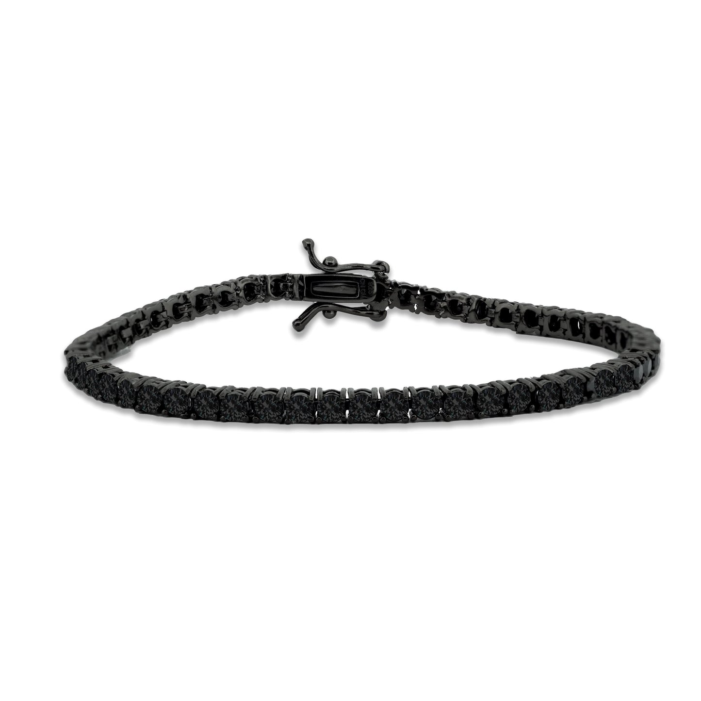 5mm Sleek Black Sterling Silver Tennis Bracelet