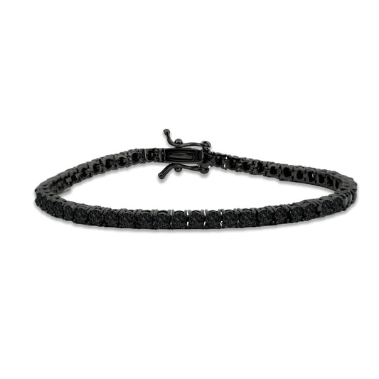 5mm Sleek Black Sterling Silver Tennis Bracelet