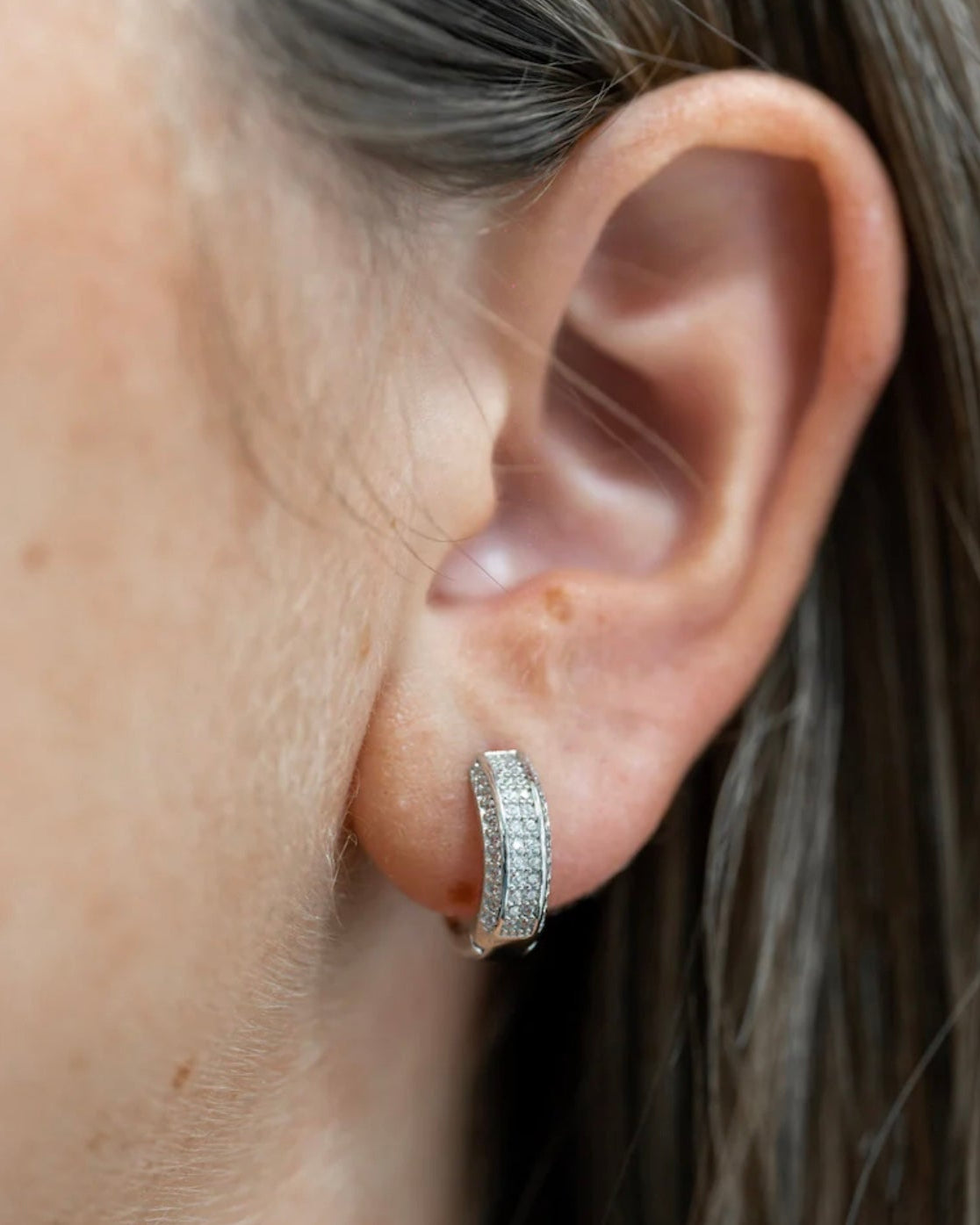 Sterling Silver Curve Huggie Earrings