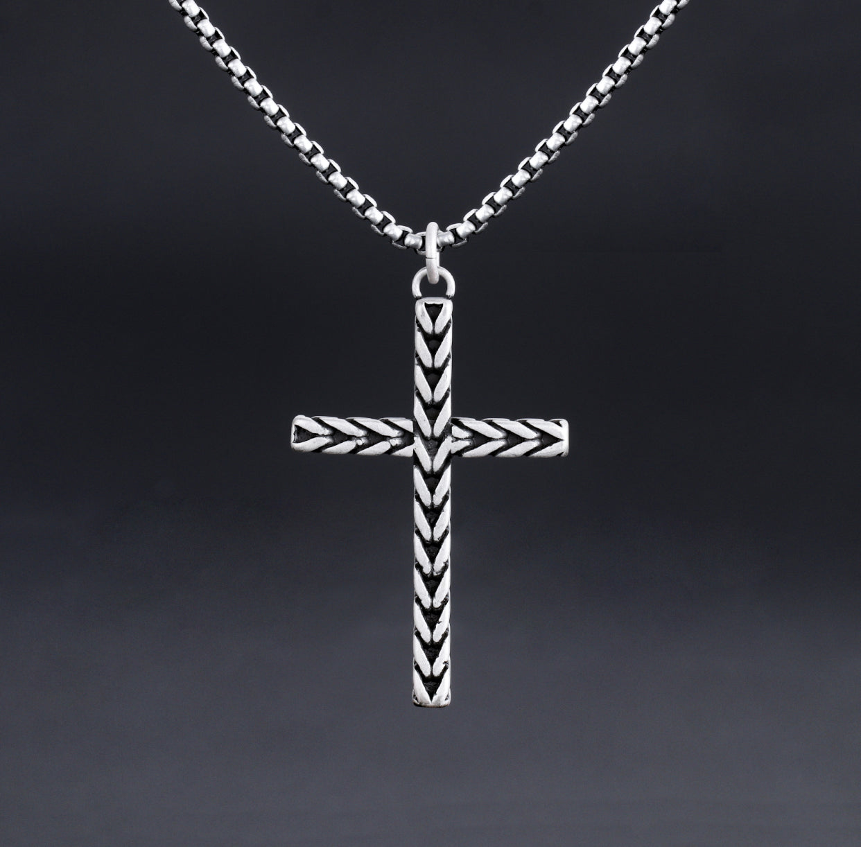 Ascend Chevron Cross Pendant Necklace