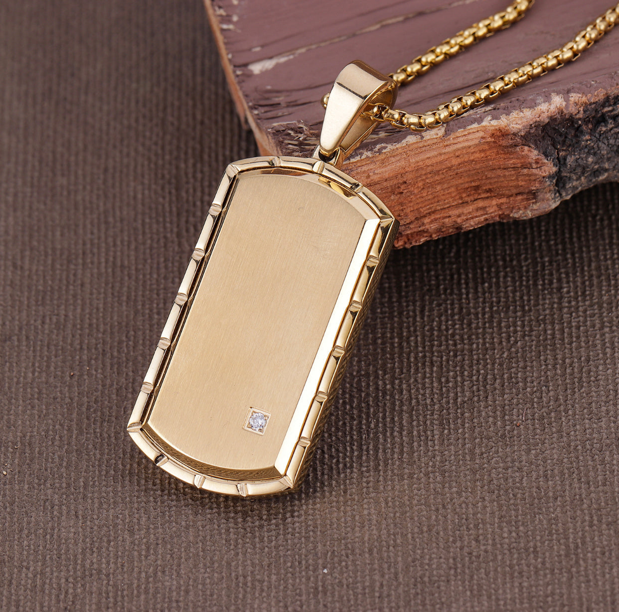 Gold Bar Pendant Necklace