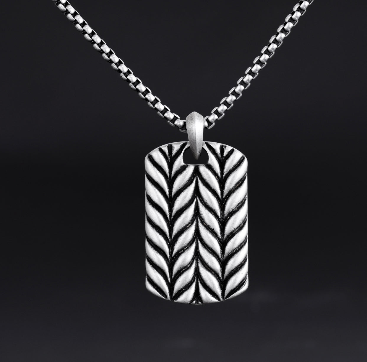 Renegade Chevron Dog Tag Pendant Necklace