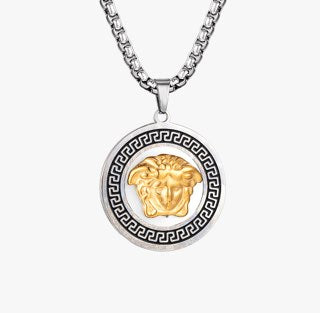 Stainless Steel Medusa Head Pendant Necklace
