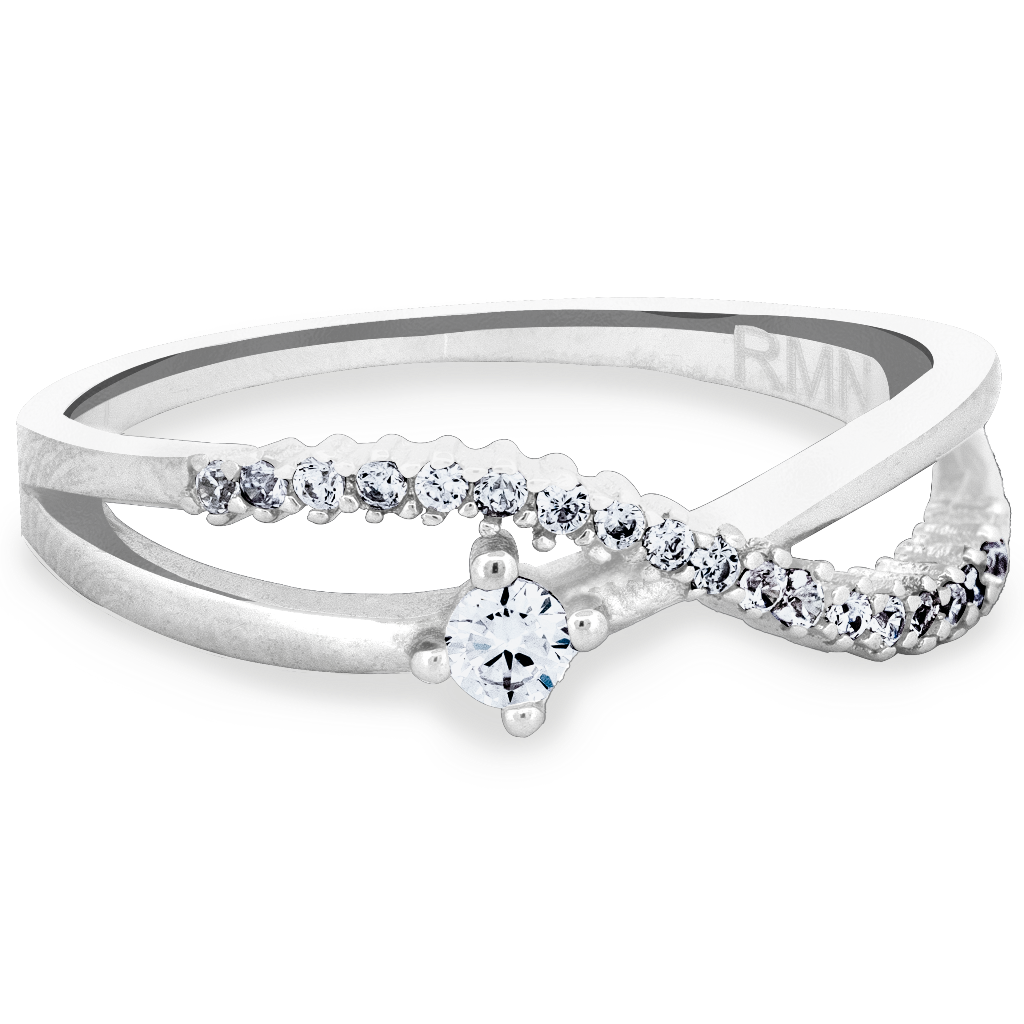 Sterling Silver Crossover Radiance Ring