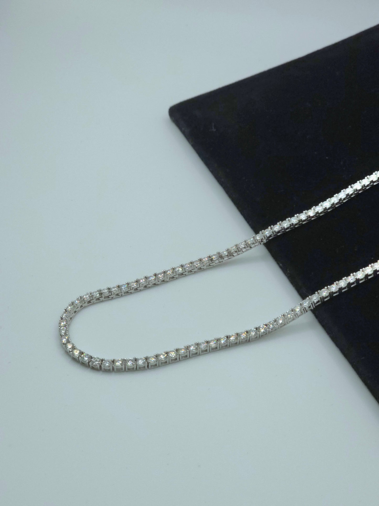 Dazzling 3mm Sterling Silver Moissanite Tennis Chain Necklace - 22" - VVS1 & GRA Certified