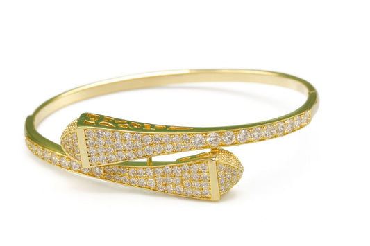 14ct Gold Plated Pavé Wrap Bangle Bracelet