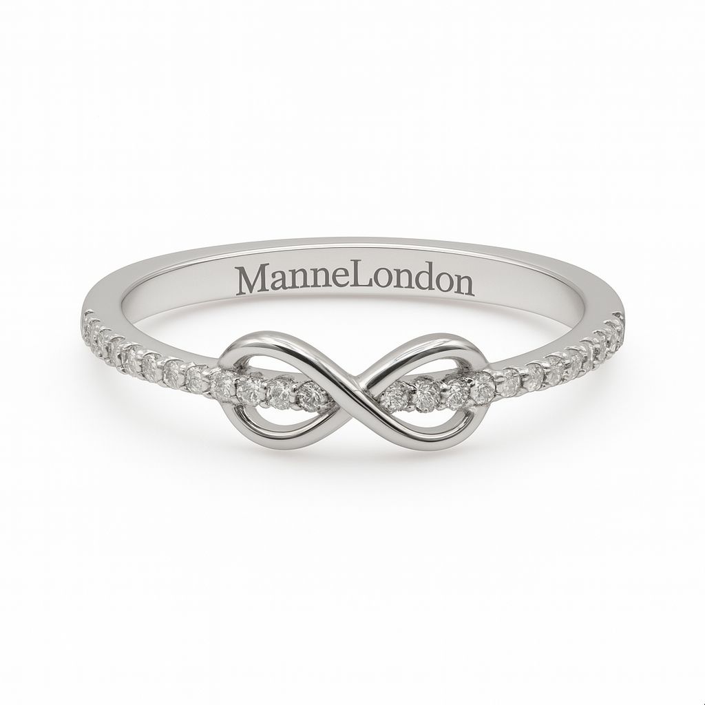 0.14ct D-Colour Moissanite  Infinity Ring - GRA Certified