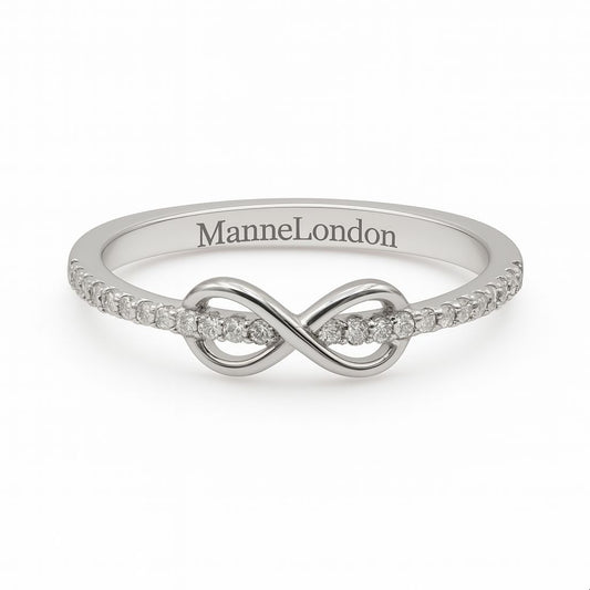 0.14ct D-Colour Moissanite  Infinity Ring - GRA Certified