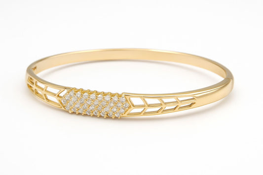Pavé & Filigree Bangle Bracelet