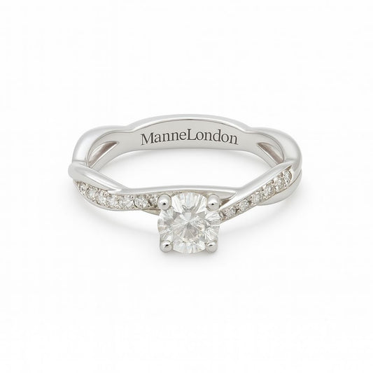 0.5ct D Colour Moissanite Ring. GRA Certified