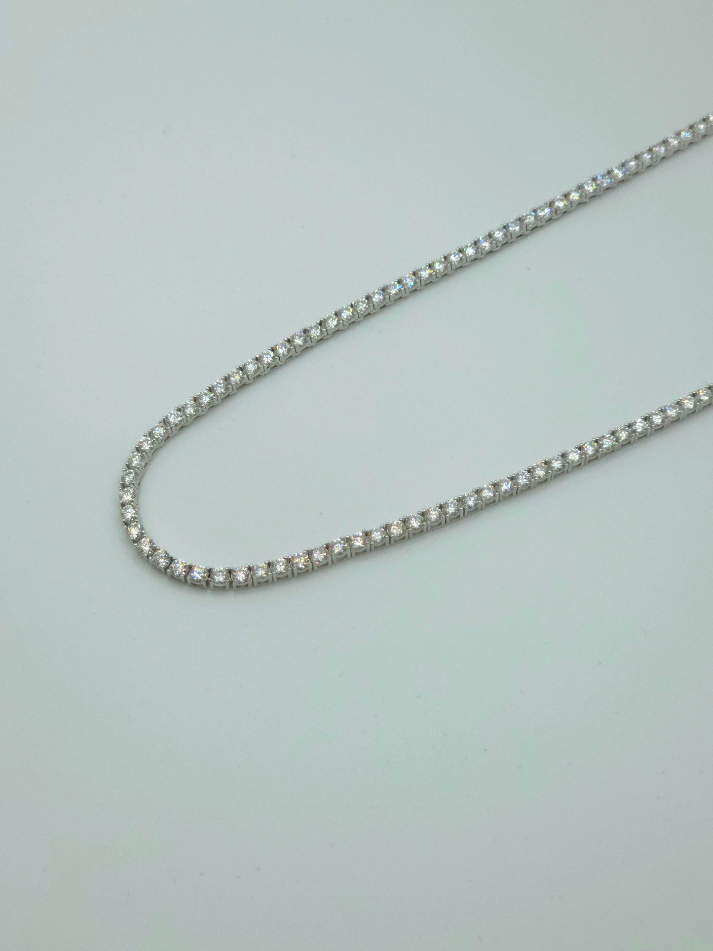 Dazzling 3mm Sterling Silver Moissanite Tennis Chain Necklace - 22" - VVS1 & GRA Certified
