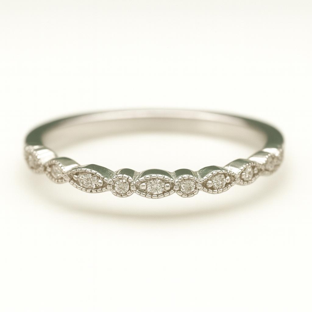 1.5ct D-Colour  Milgrain Moissanite Eternity Band Ring. GRA Certified