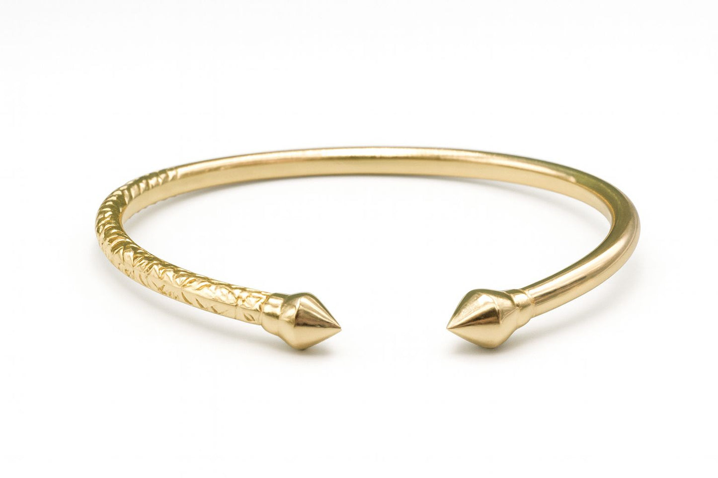 Spike & Texture Gold Plated Cuff Bracelet