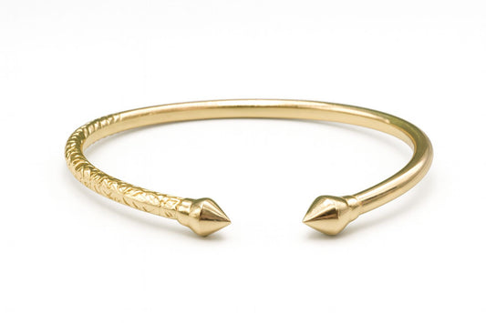 Spike & Texture Gold Plated Cuff Bracelet