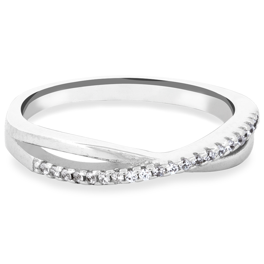 Sterling Silver Intertwined Sparkle Ring