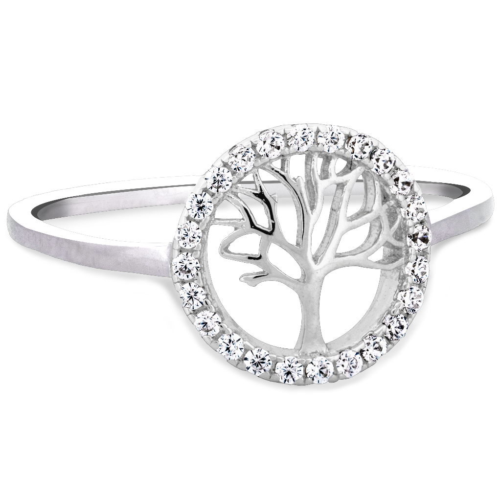 Sterling Silver Tree of Life CZ Ring